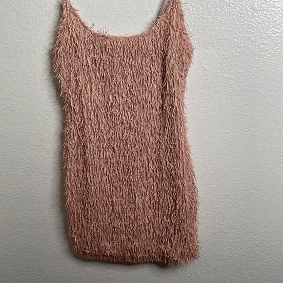 Dusty Pink Missguided fringe mine dress sz 8 - Picture 13 of 17